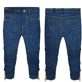 Moldes de confeccion para NENAS Pantalones Jeans 7869